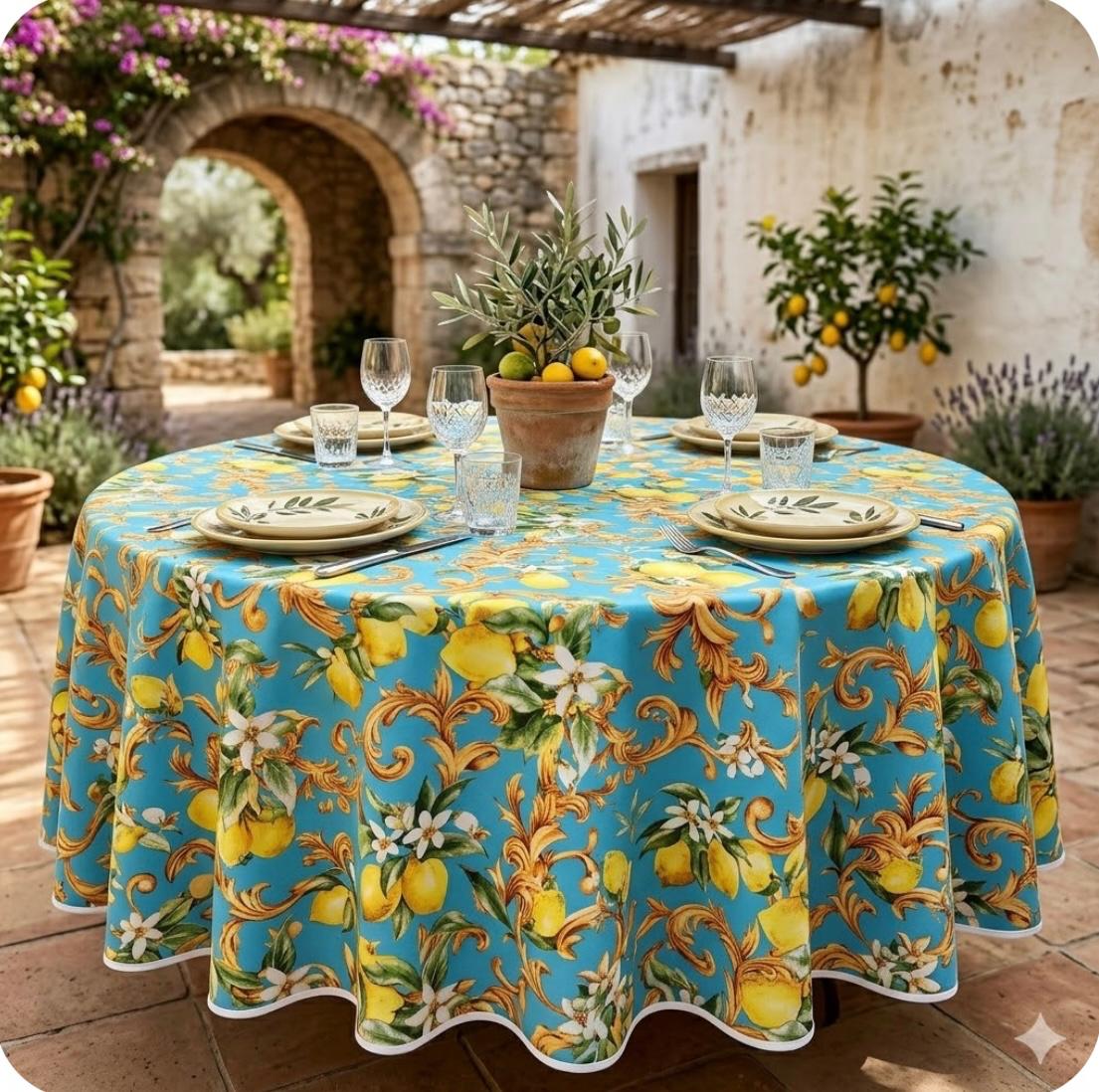 Tovaglia Tonda Mae' Via Roma 60 Freshness Microresinato - The King Luxury