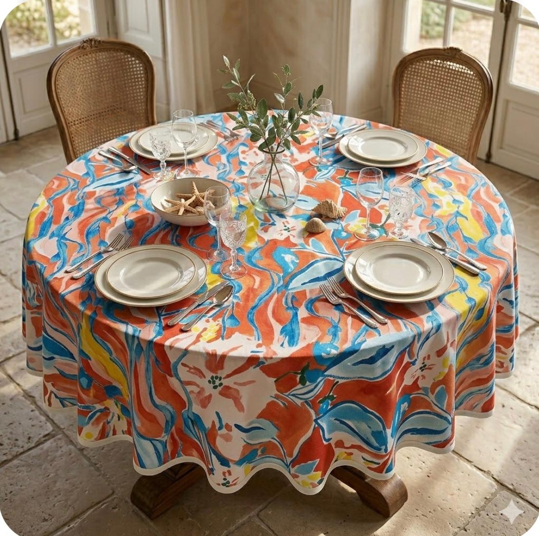 Tovaglia Tonda Mae' Via Roma 60 Freshness Microresinato - The King Luxury