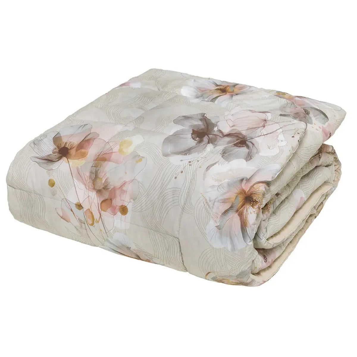 Trapunta Matrimoniale Blossom Double - Face in Percalle 200TC Riciclato – Tessitura Randi - The King Luxury