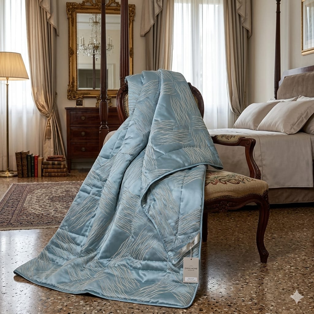 Trapuntino David Graffiti Matrimoniale Jacquard - The King Luxury
