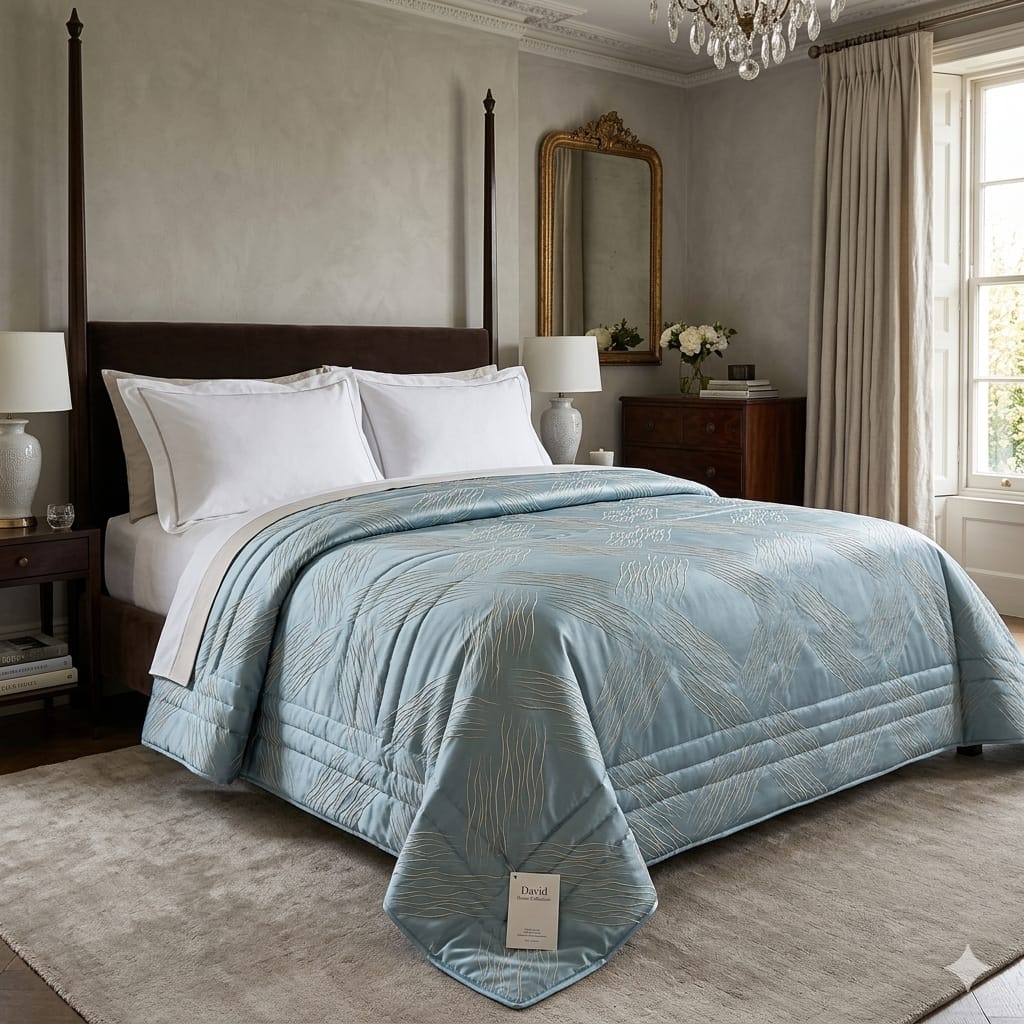 Trapuntino David Graffiti Matrimoniale Jacquard - The King Luxury