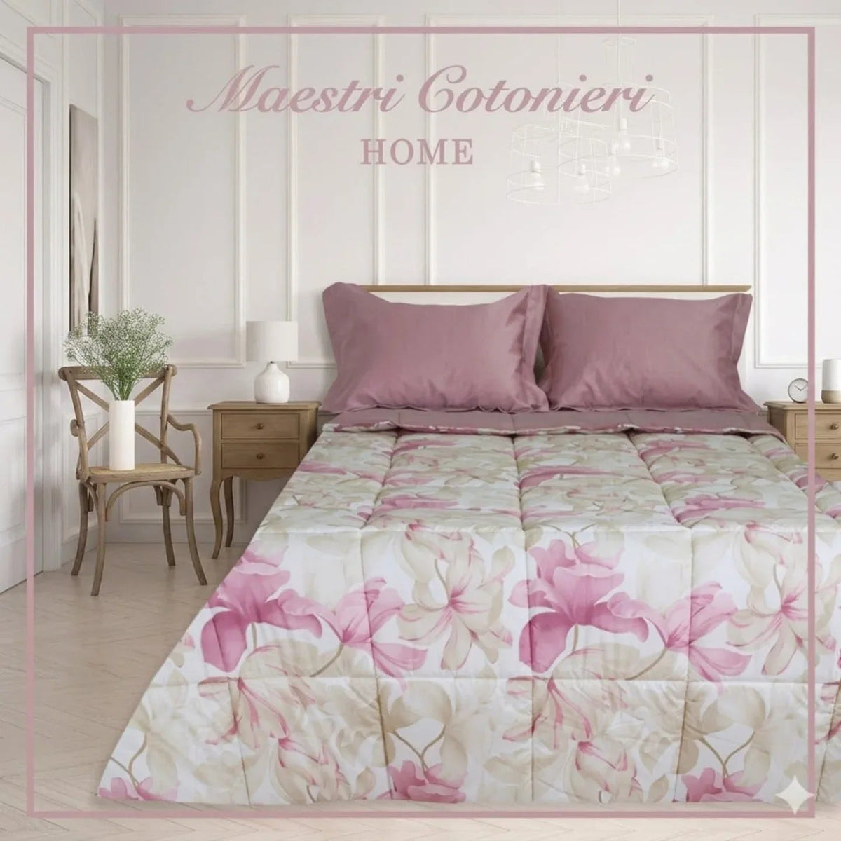 Trapuntino Matrimoniale Maestri Cotonieri Cherie 265x270 cm in Puro Cotone - The King Luxury