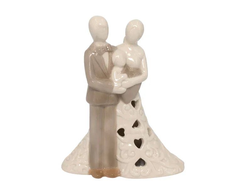 2 Pezzi Matrimonio Harmony Famiglia traforata con cuori Porcellana - The King Luxury