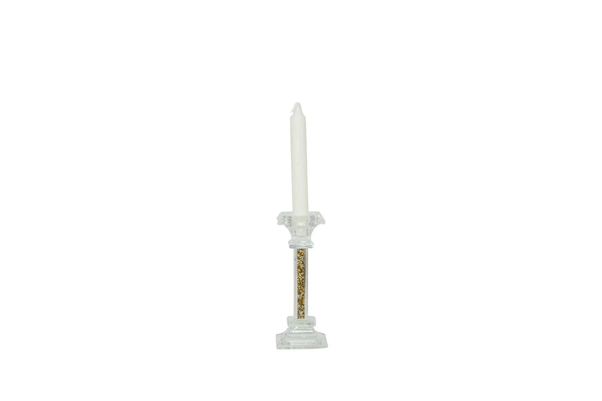 2 Pezzi Matrimonio Harmony Porta candela con glitter oro Cristallo - The King Luxury