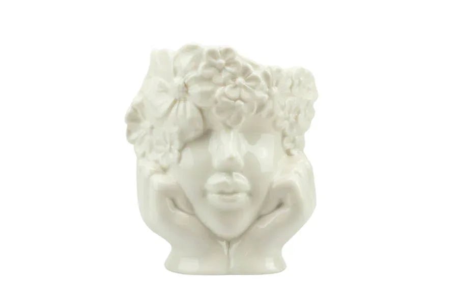 3 Pezzi Bomboniera Nascita Bimba Porcellana Bianca con Candela - The King Luxury