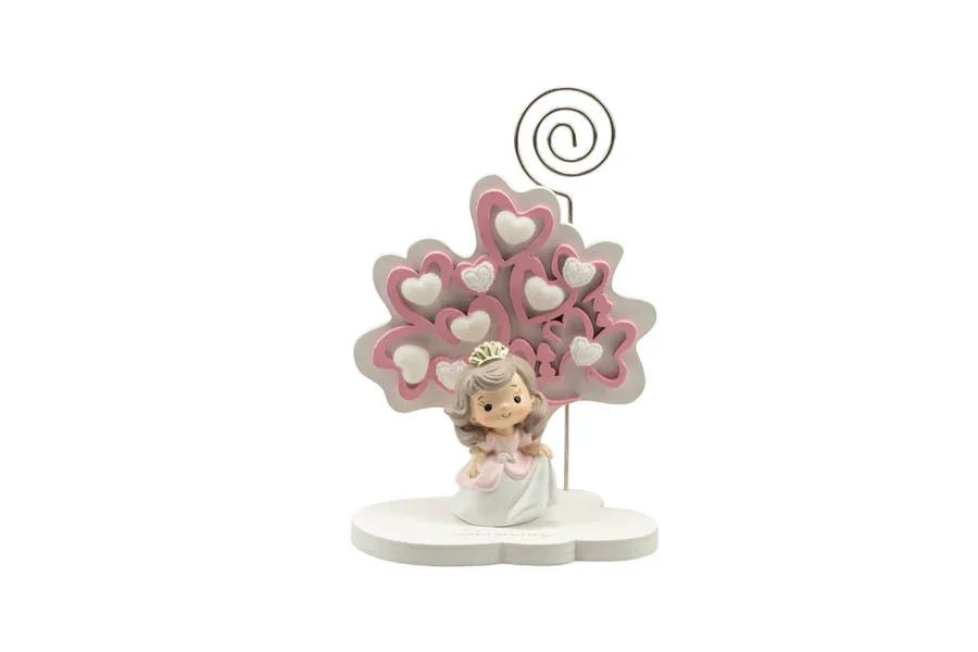 3 Pezzi Portafoto Albero della vita cuori rosa piccolo con principessa Nascita Bimba - The King Luxury