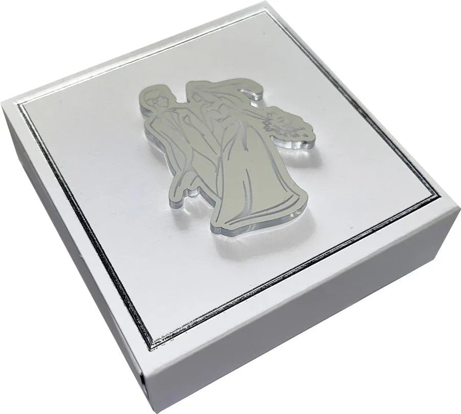 5 Pezzi Scatolina Matrimonio Harmony bianca magneti sposi - The King Luxury