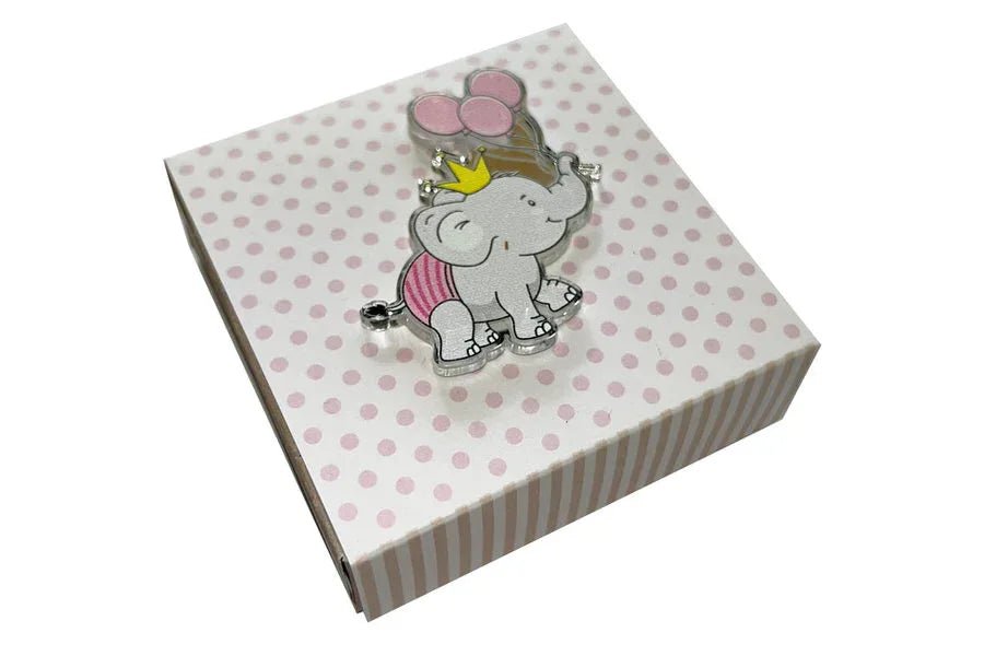 5 Pezzi Scatolina Nascita Bimba a pois e righe Harmony - The King Luxury