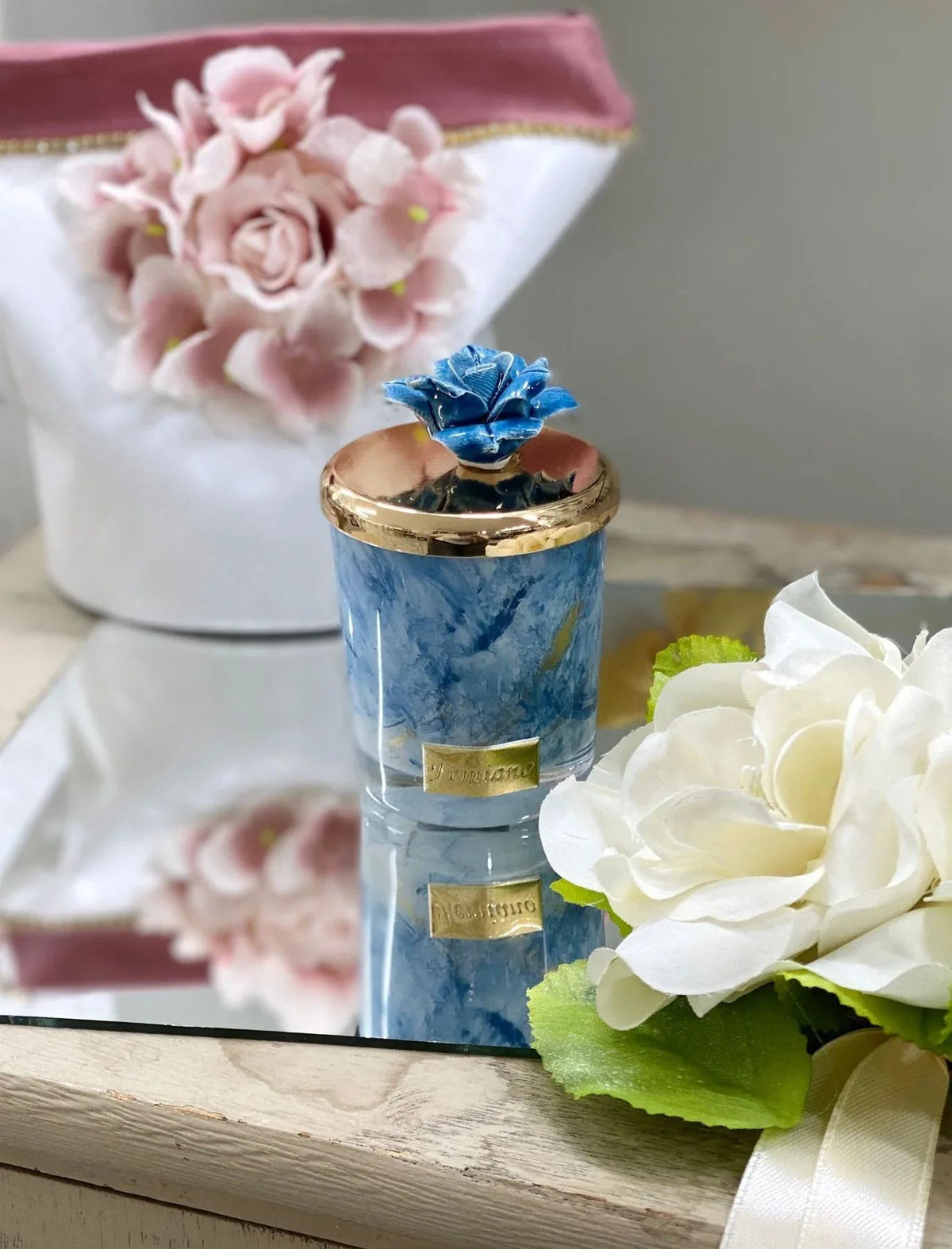 Candela Femiano Ocean – Marmo e Rosa 9x6 cm - The King Luxury