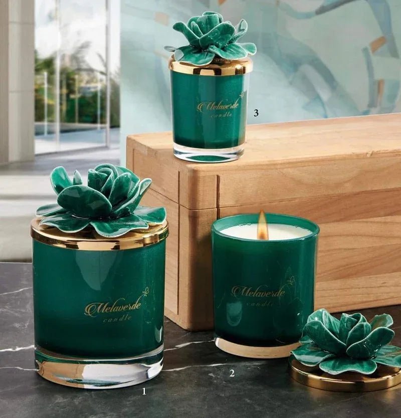 Candela Media Melaverde Verde – Bomboniera con Tappo Fiore - The King Luxury