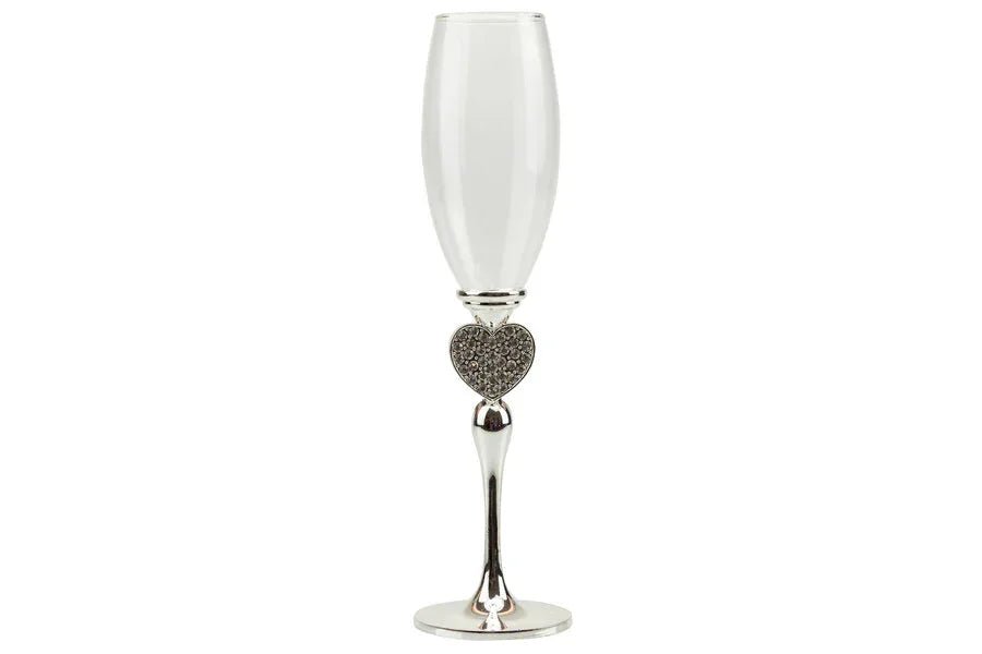 Matrimonio Harmony Coppia flut silver con cuore Porcellana - The King Luxury