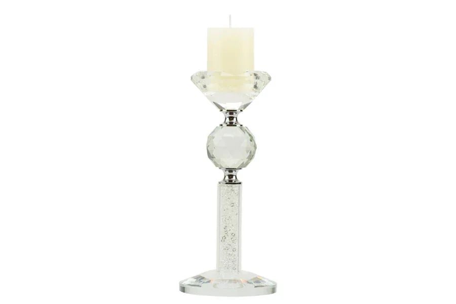 Portacandela cristallo con glitter bianco Matrimonio - The King Luxury