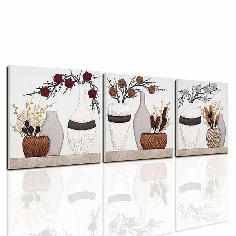 Quadro Bottega degli artisti Vaso e fiori Mdf - The King Luxury