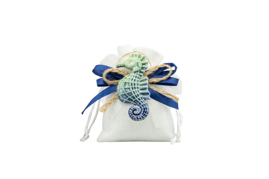 Sacchetto Matrimonio Harmony Magnete delfino e ippocampo blu - The King Luxury