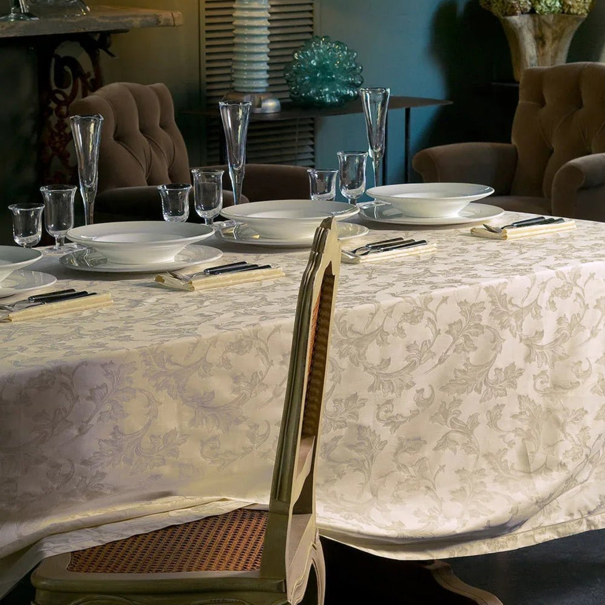 Tovaglia da Tavola X12 Tessitura Randi Ofelia 160x270 Jacquard - The King Luxury
