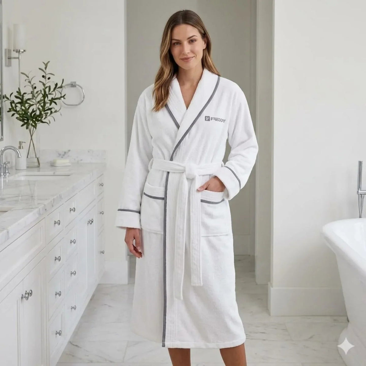 Accappatoio Freddy F100 in Spugna di Cotone 100% con Cappuccio - The King Luxury