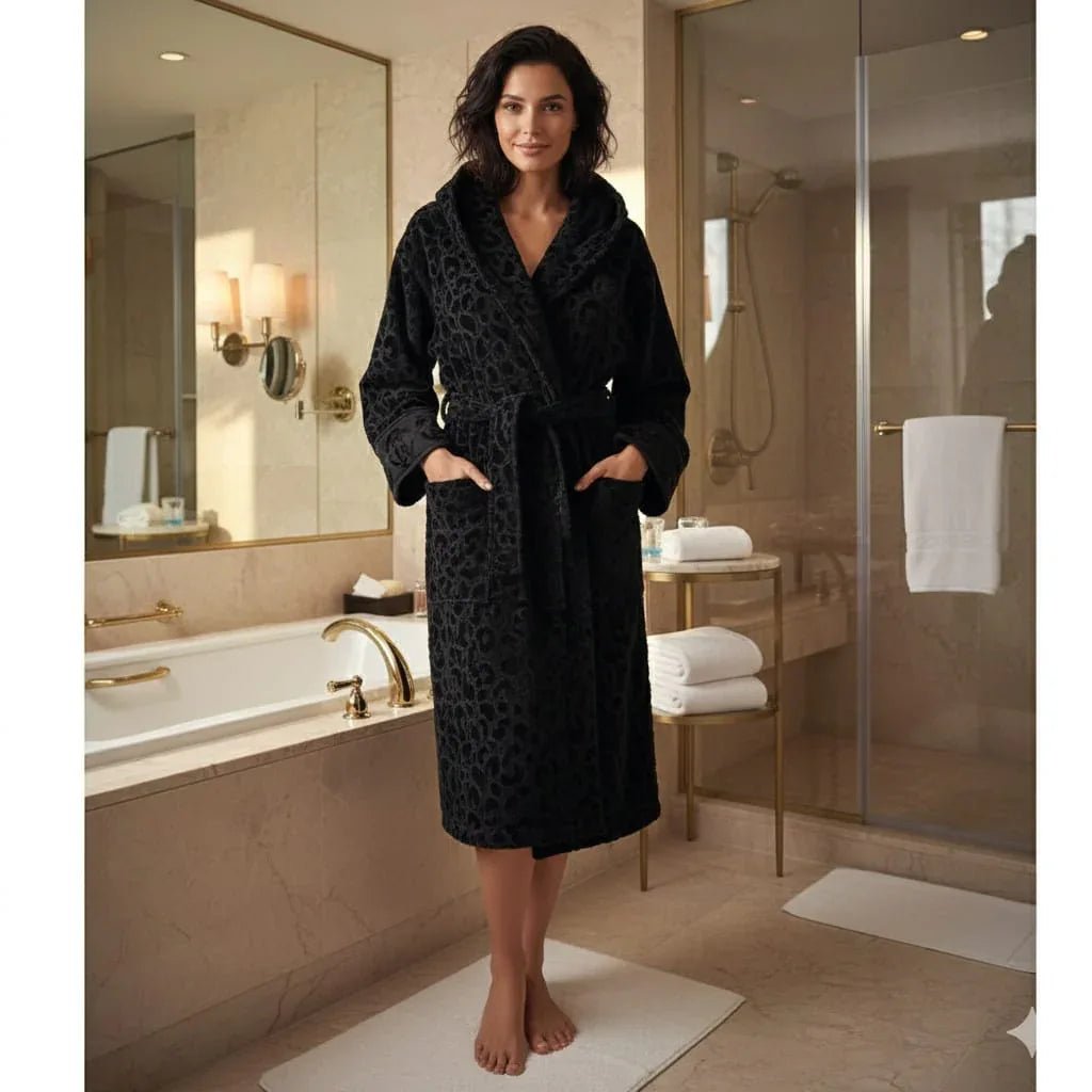 Accappatoio Jaguar XXL Nero Roberto Cavalli Cotone - The King Luxury