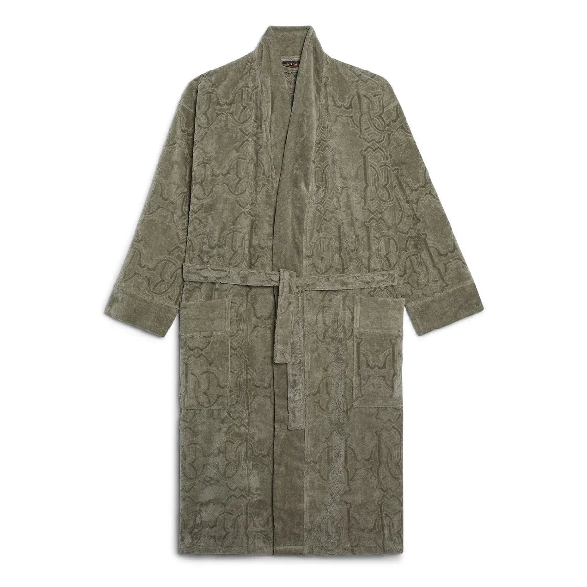 Accappatoio Logo XXL Roberto Cavalli Grigio Cotone - The King Luxury