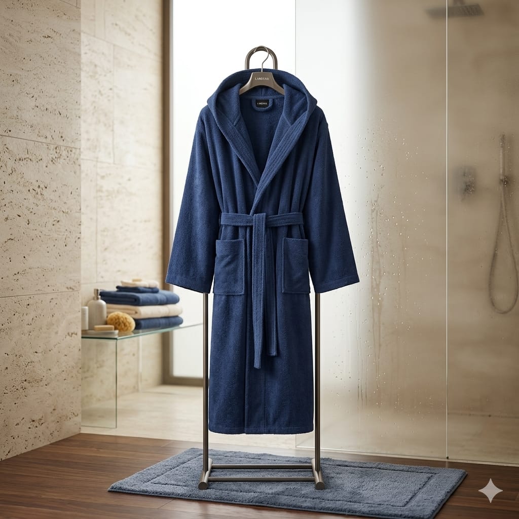 Accappatoio Mirabello Carrara Stripes L Spugna di Cotone - The King Luxury