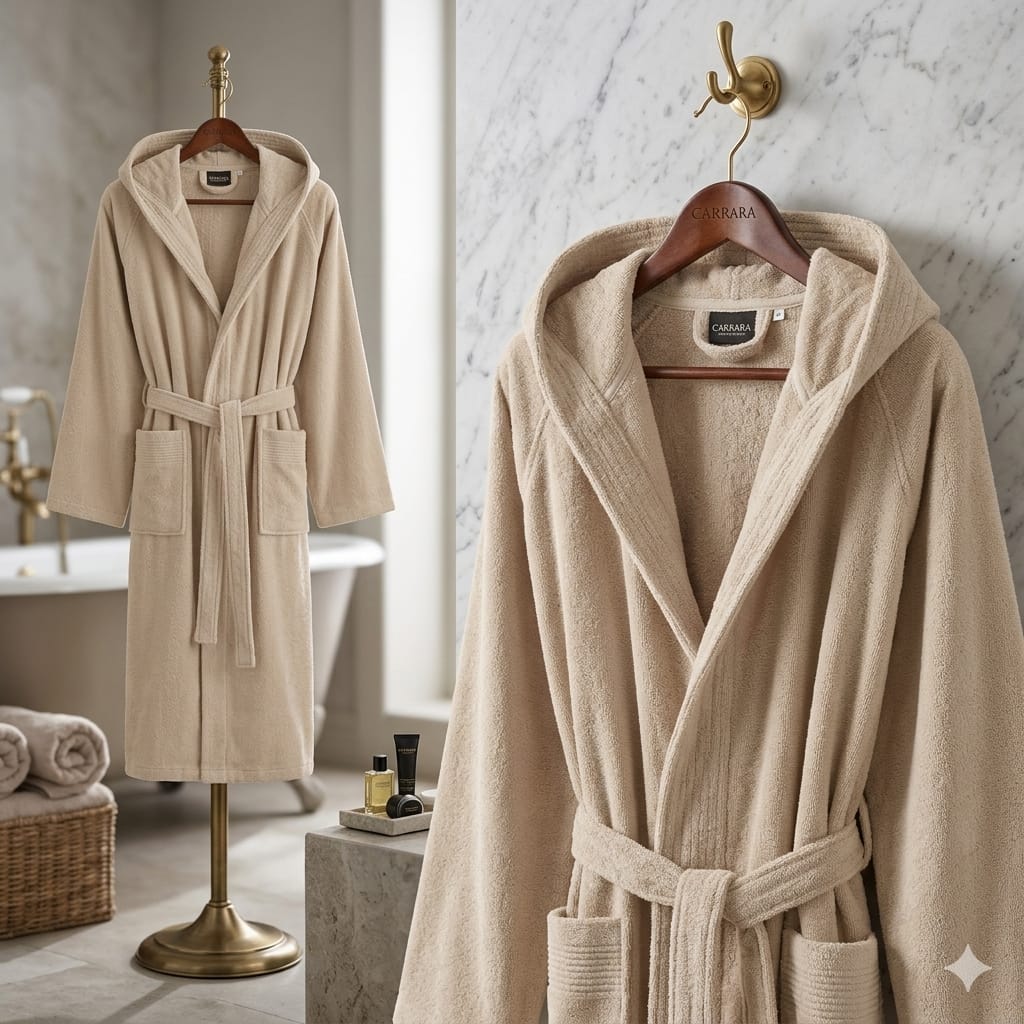 Accappatoio Mirabello Carrara Stripes L Spugna di Cotone - The King Luxury