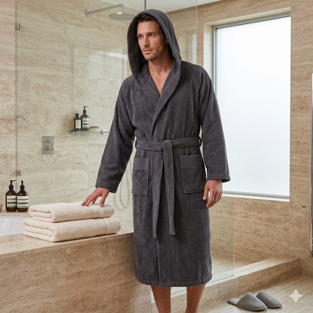 Accappatoio Mirabello Carrara Stripes L Spugna di Cotone - The King Luxury