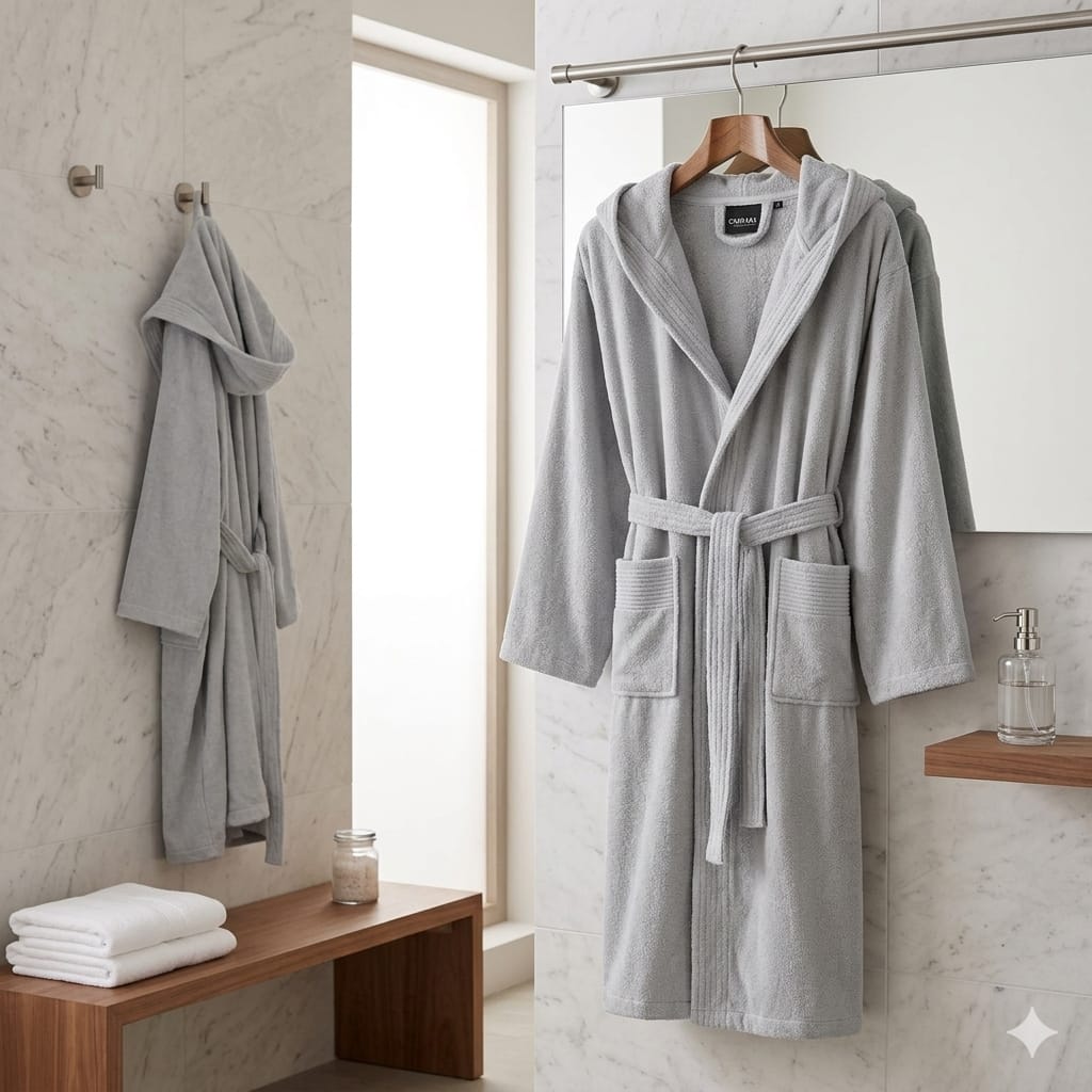 Accappatoio Mirabello Carrara Stripes L Spugna di Cotone - The King Luxury