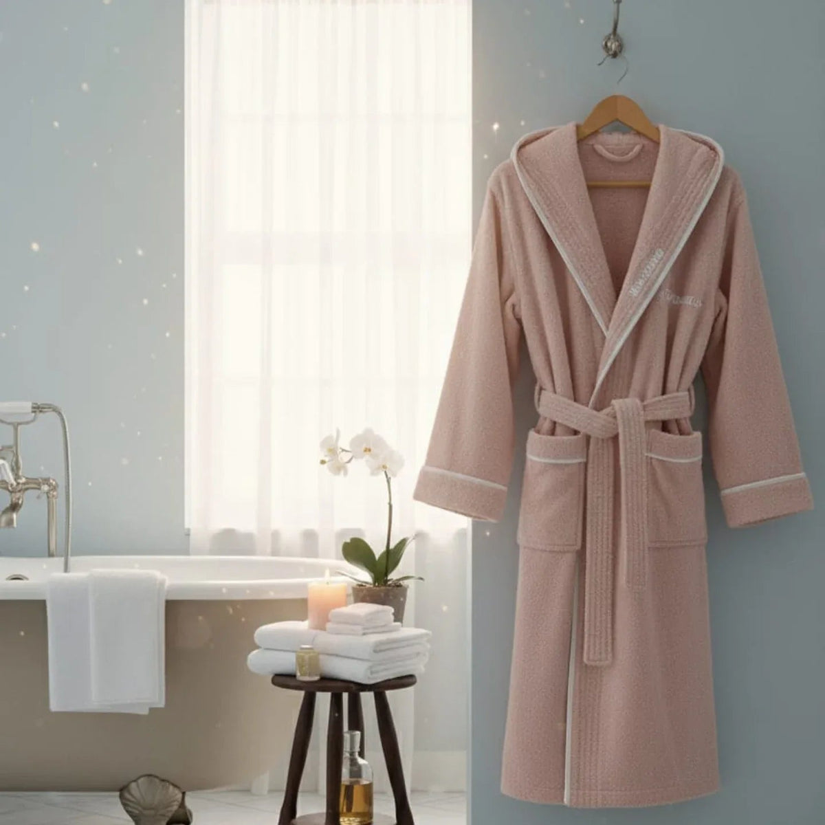 Accappatoio Opera Prima Piping Spugna di Cotone - The King Luxury