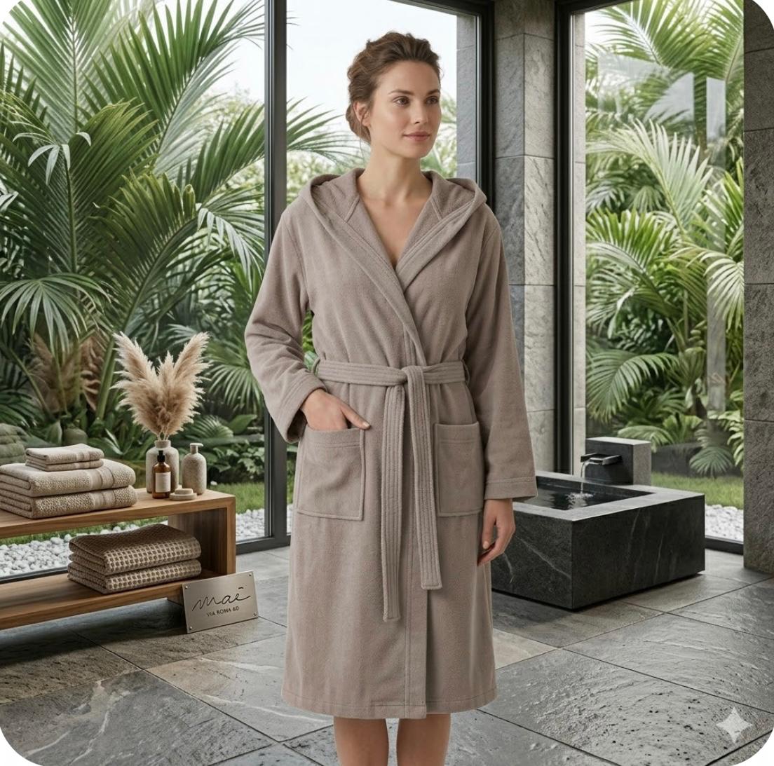 Accappatoio Via Roma 60 Compact M Spugna di Cotone - The King Luxury