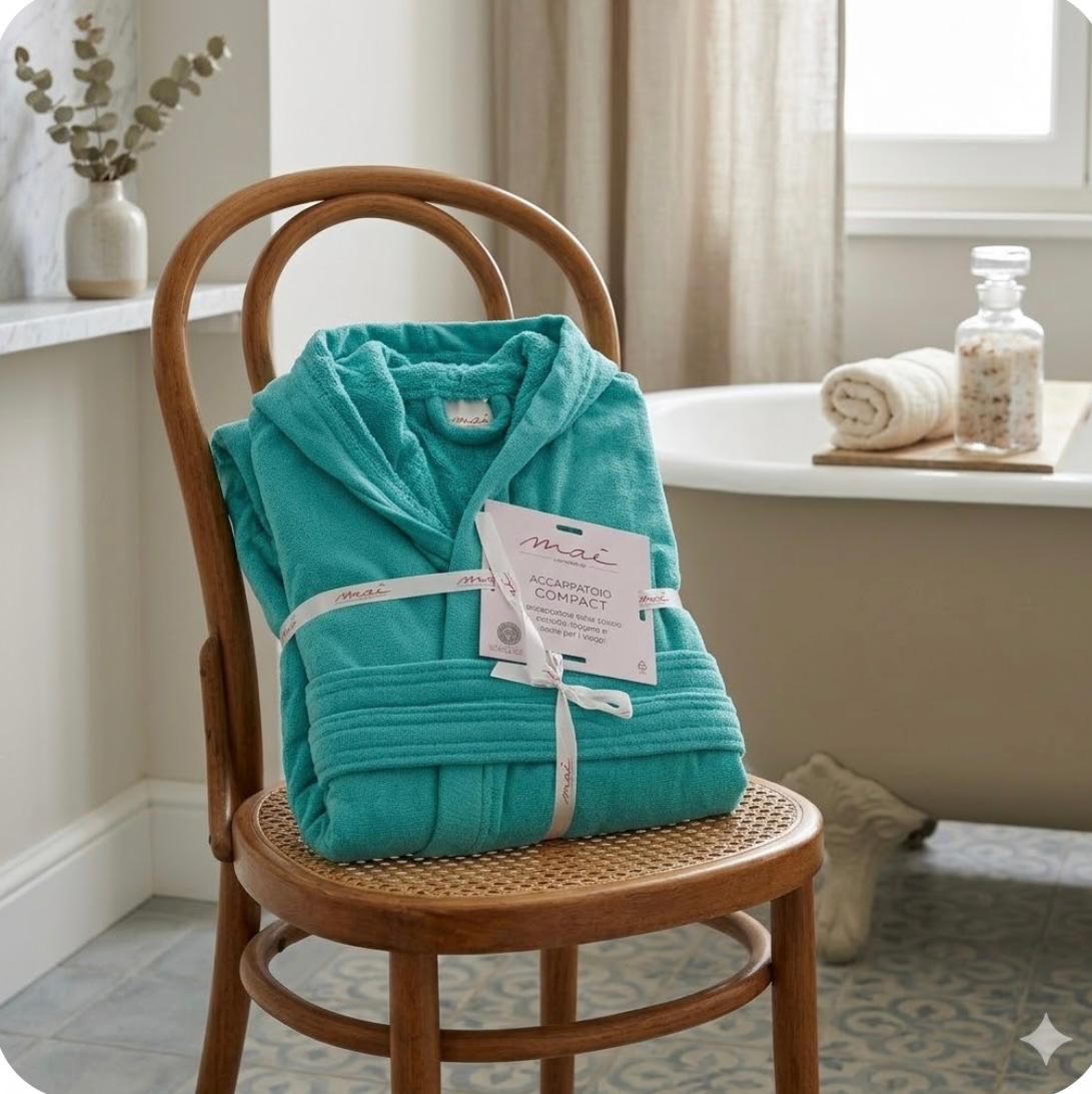 Accappatoio Via Roma 60 Compact M Spugna di Cotone - The King Luxury