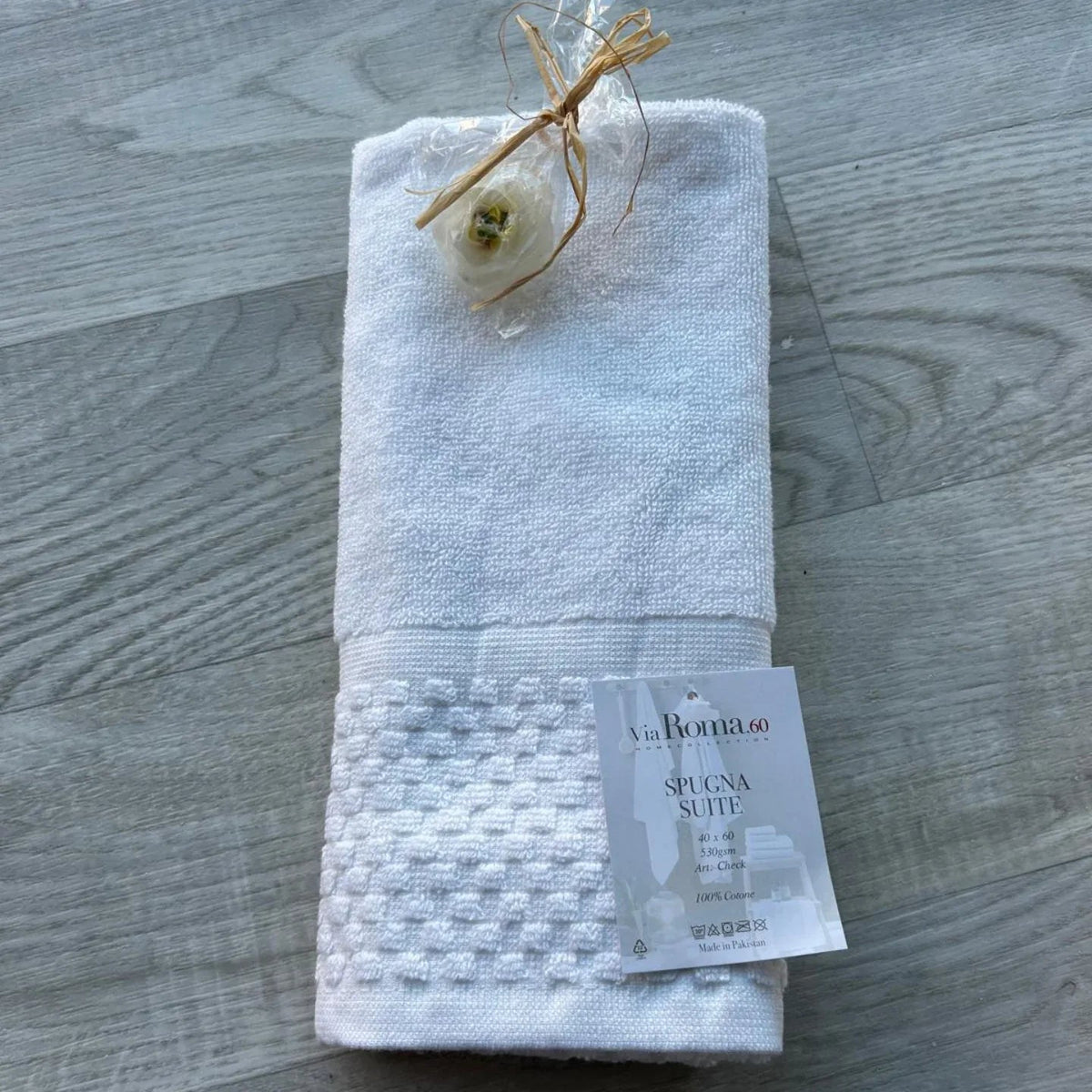 Asciugamano Ospite Via Roma 60 Check in Spugna di Puro Cotone 420 gr/mq – Made in Italy - The King Luxury