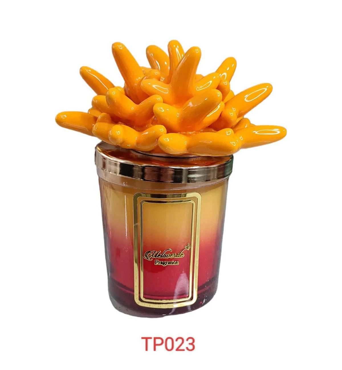 Candela Melaverde Arancione – Bomboniera Porcellana 200g - The King Luxury