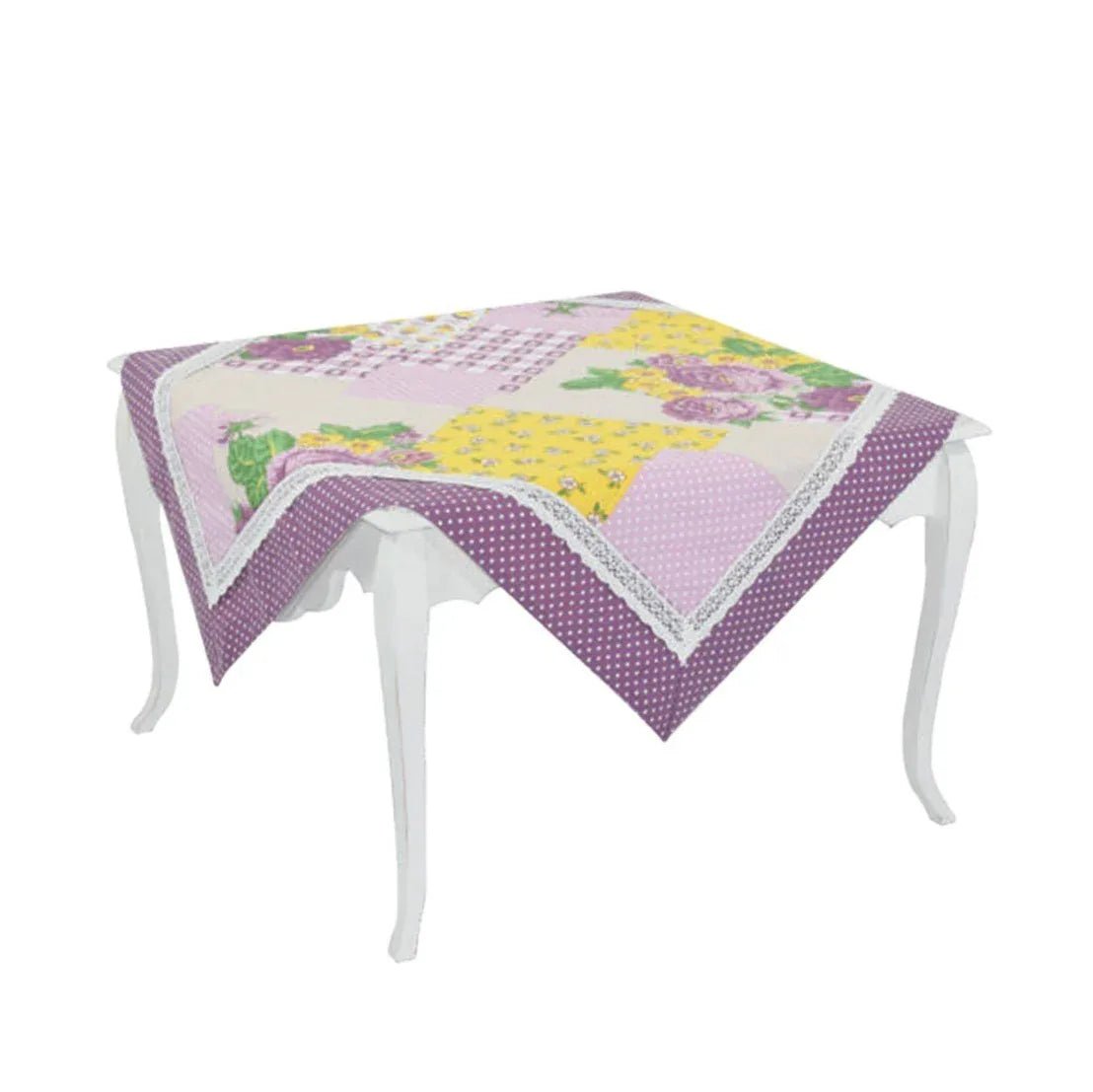 Centrotavola Peonia Preziosa 90x90 in Cotone con Pizzo - The King Luxury