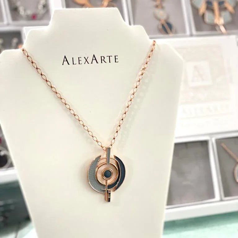 Collana Orbital Saturno Alexarte in Cristalli e Oro - The King Luxury