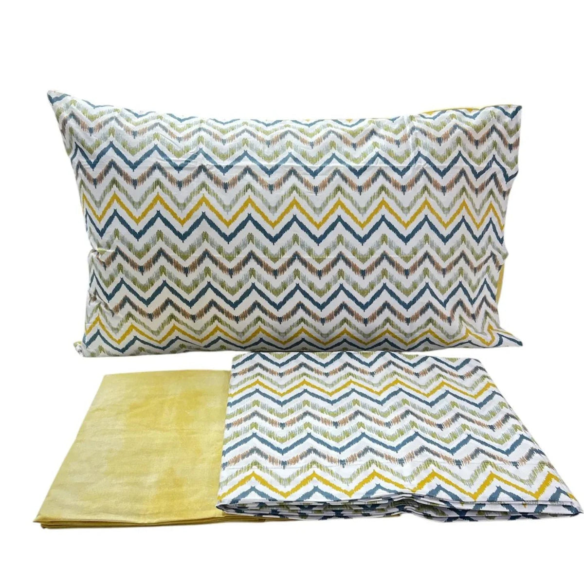 Completo Lenzuola Casa Giulia Chevron Singolo Percalle di Cotone - The King Luxury