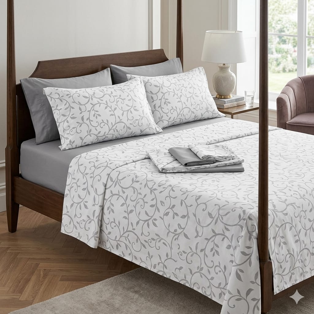 Completo Lenzuola Maestri Cotonieri Marea Matrimoniale Cotone - The King Luxury