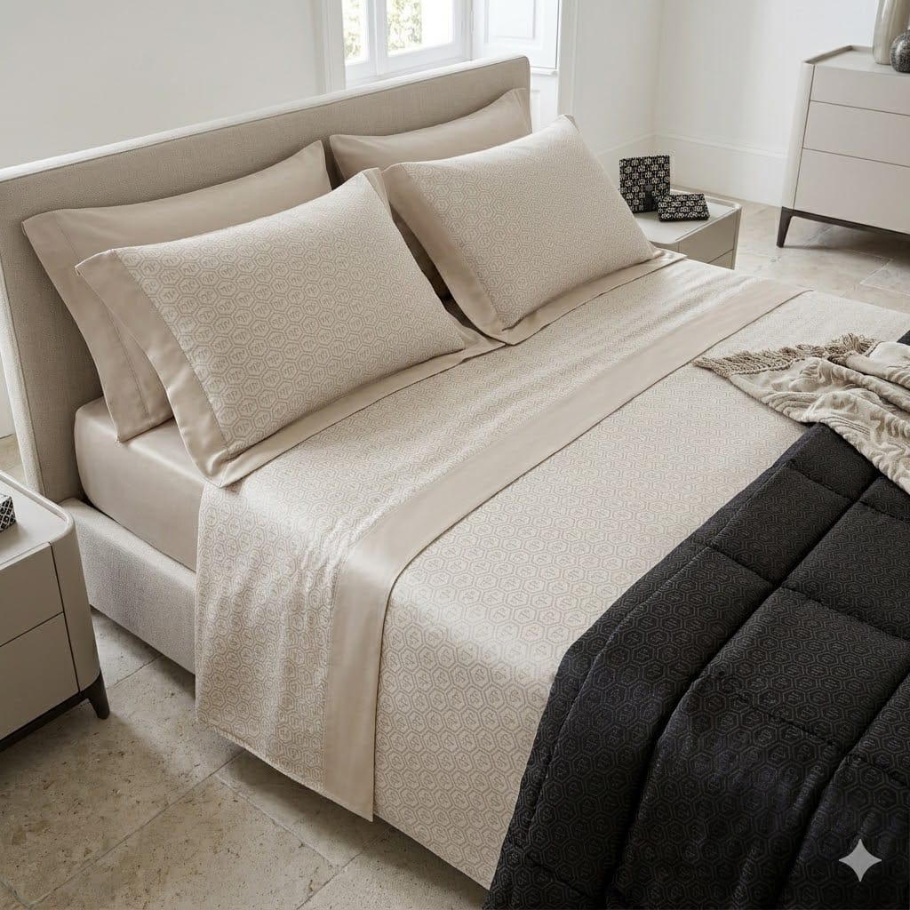 Completo Lenzuola Philipp Plein Hexagon Raso di Cotone - The King Luxury