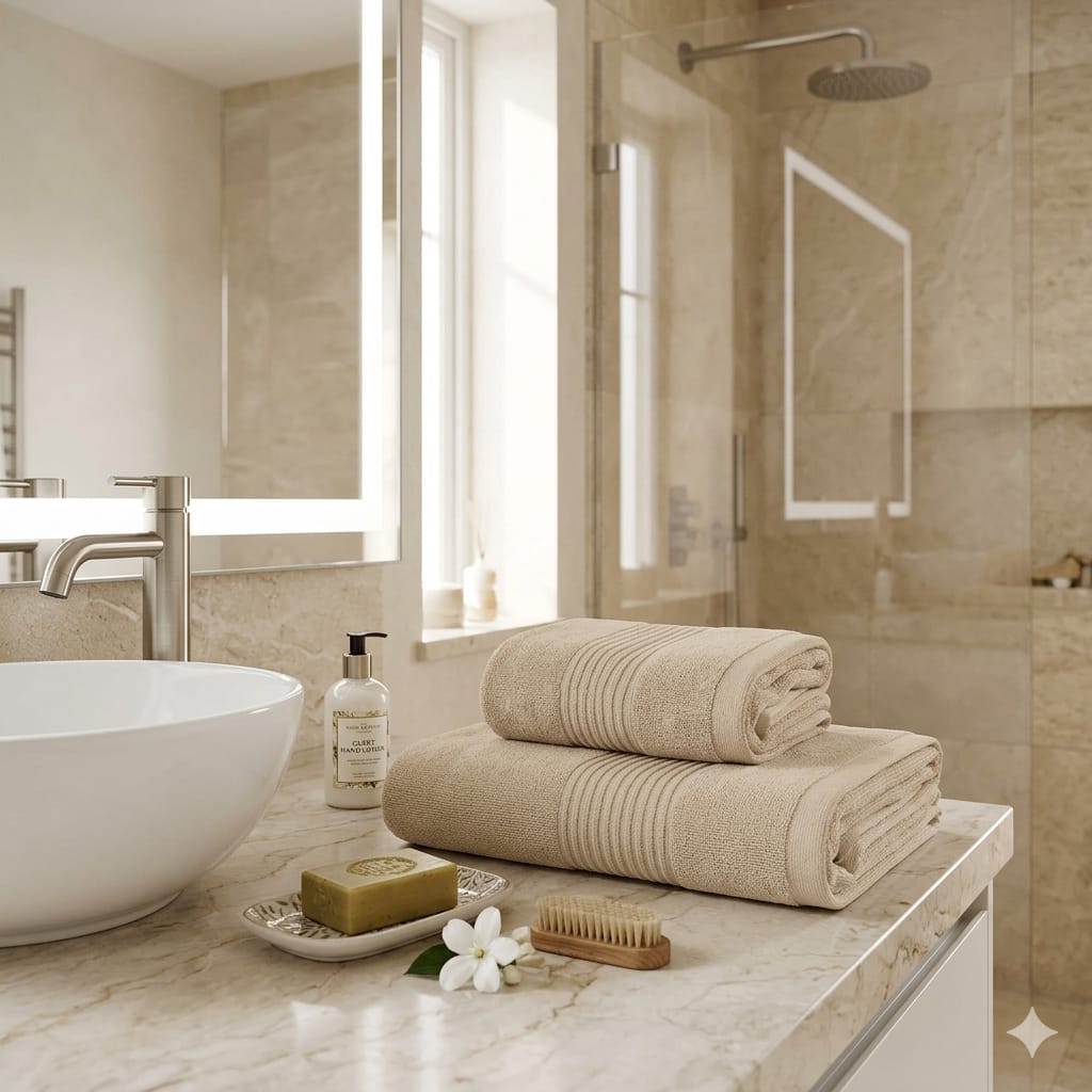 Coppia asciugamani Mirabello Carrara Stripes Spugna di Cotone - The King Luxury