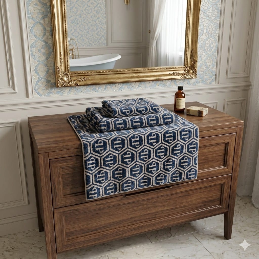 Coppia asciugamani Philipp Plein Pattern Spugna di Cotone - The King Luxury
