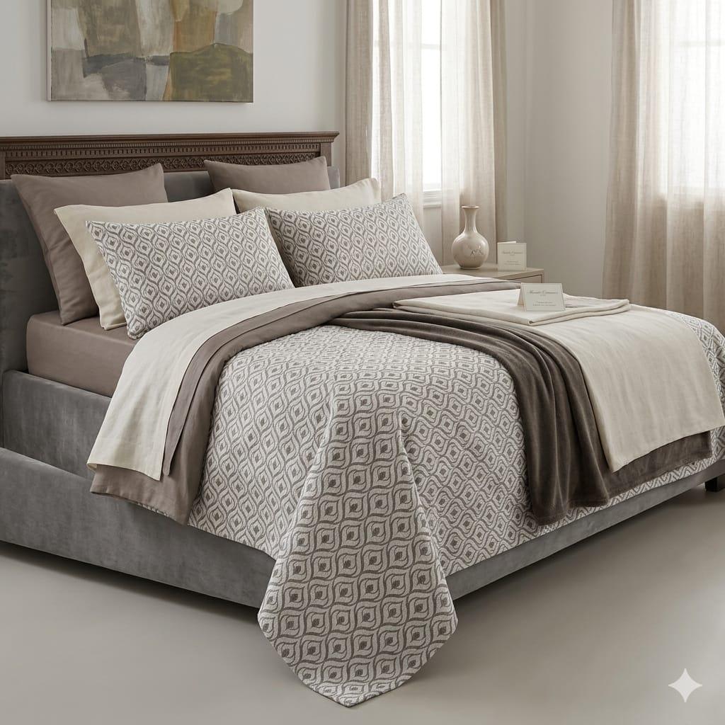 Copriletto Maestri Cotonieri Veria Matrimoniale Jacquard - The King Luxury