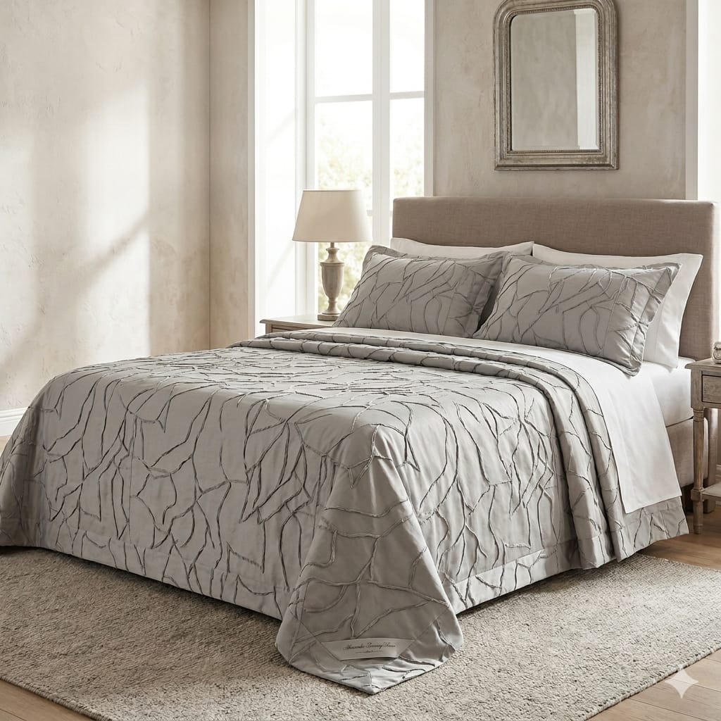 Copriletto Matrimoniale Alexander Tuscany Home Pavè – Jacquard 260x260 cm - The King Luxury