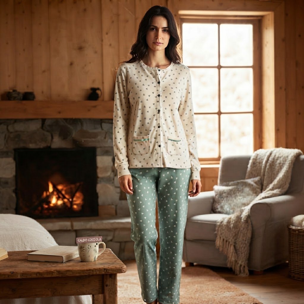 Pigiama Autunno/Inverno Donna Karel SK1053PLDA M 100% CO - The King Luxury