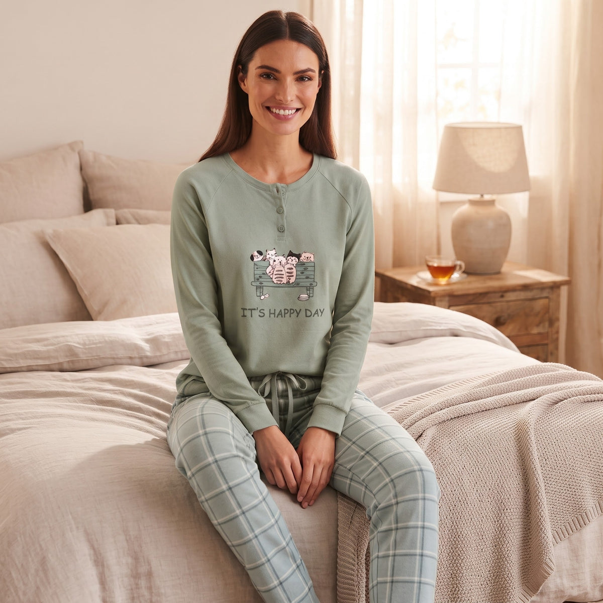 Pigiama Autunno/Inverno Donna Karel SK1099PLD S 100% CO - The King Luxury