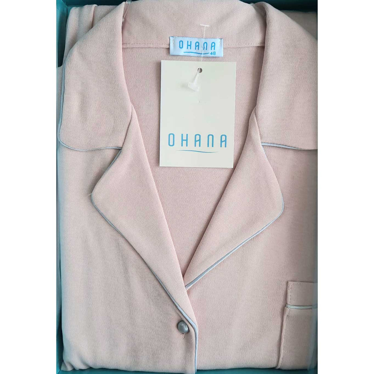 Pigiama Autunno/Inverno Donna Ohana Interlock aperto 100% Cotone - The King Luxury