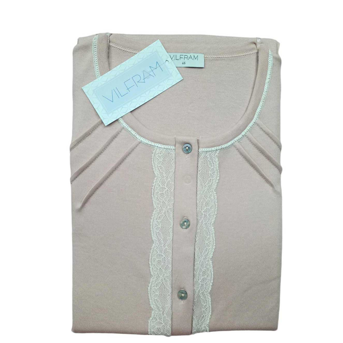 Pigiama Autunno/Inverno Donna Vilfram Interlock aperto 100% Cotone - The King Luxury
