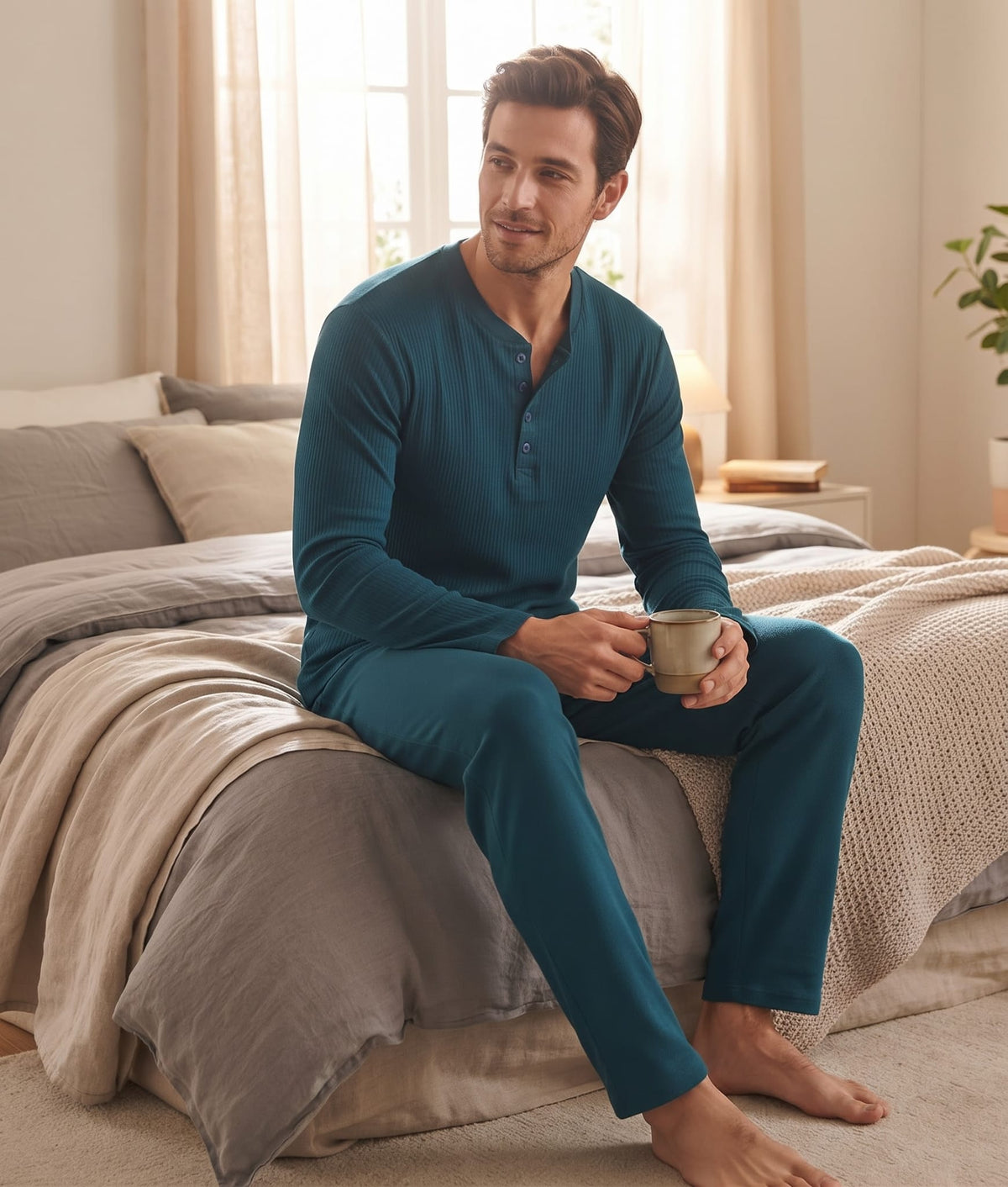 Pigiama Autunno/Inverno Uomo Karel PK1444PLU 52 100% CO - The King Luxury