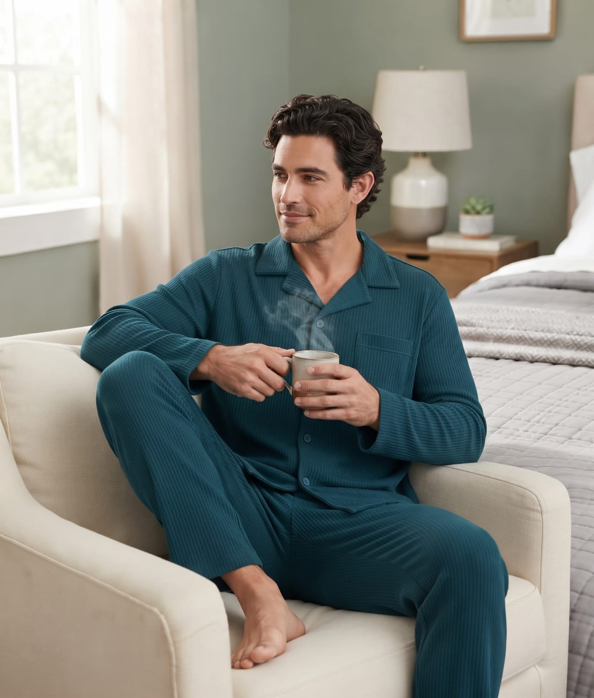 Pigiama Autunno/Inverno Uomo Karel PK1445PLUA 50 100% CO - The King Luxury