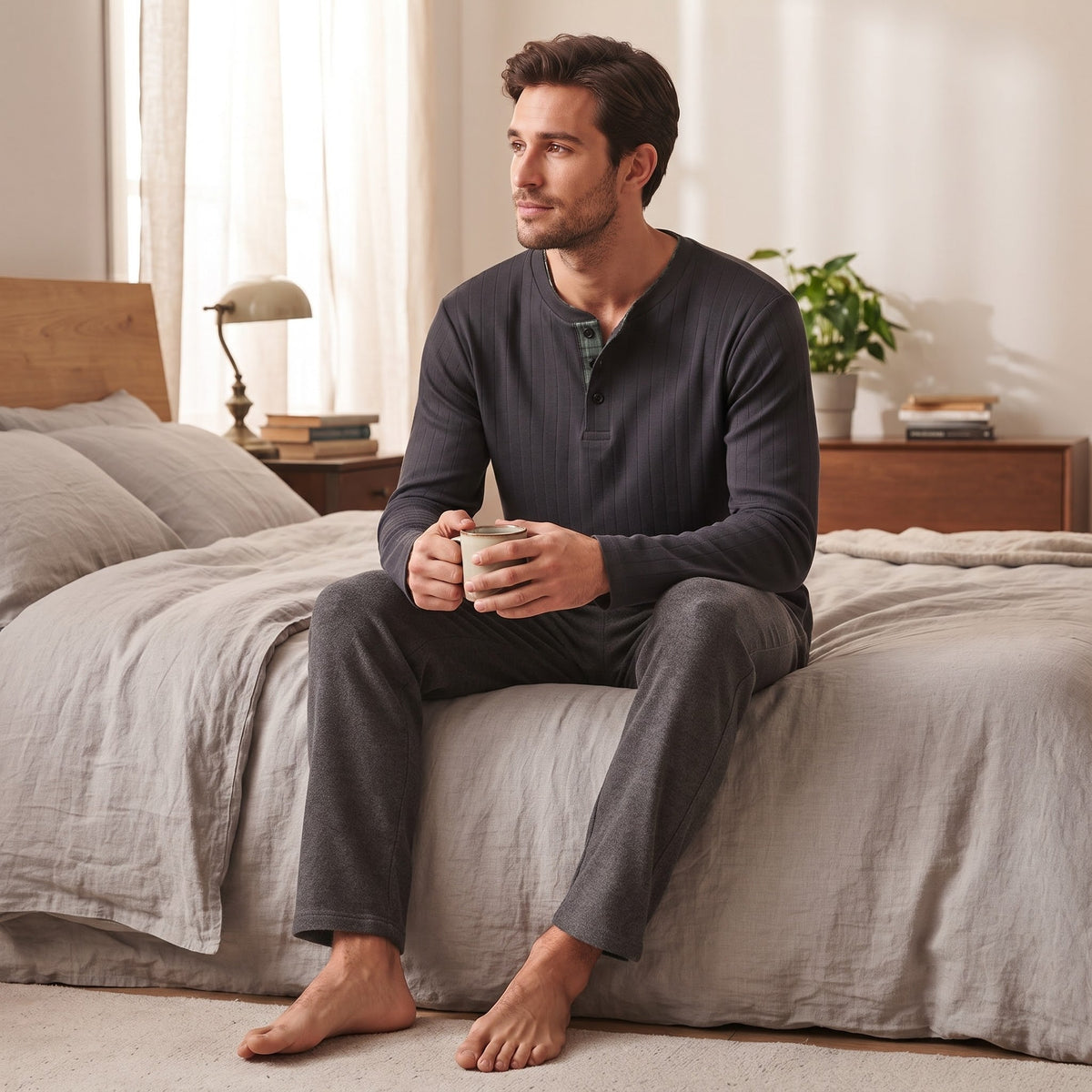 Pigiama Autunno/Inverno Uomo Karel PK1447PLU 52 100% CO - The King Luxury
