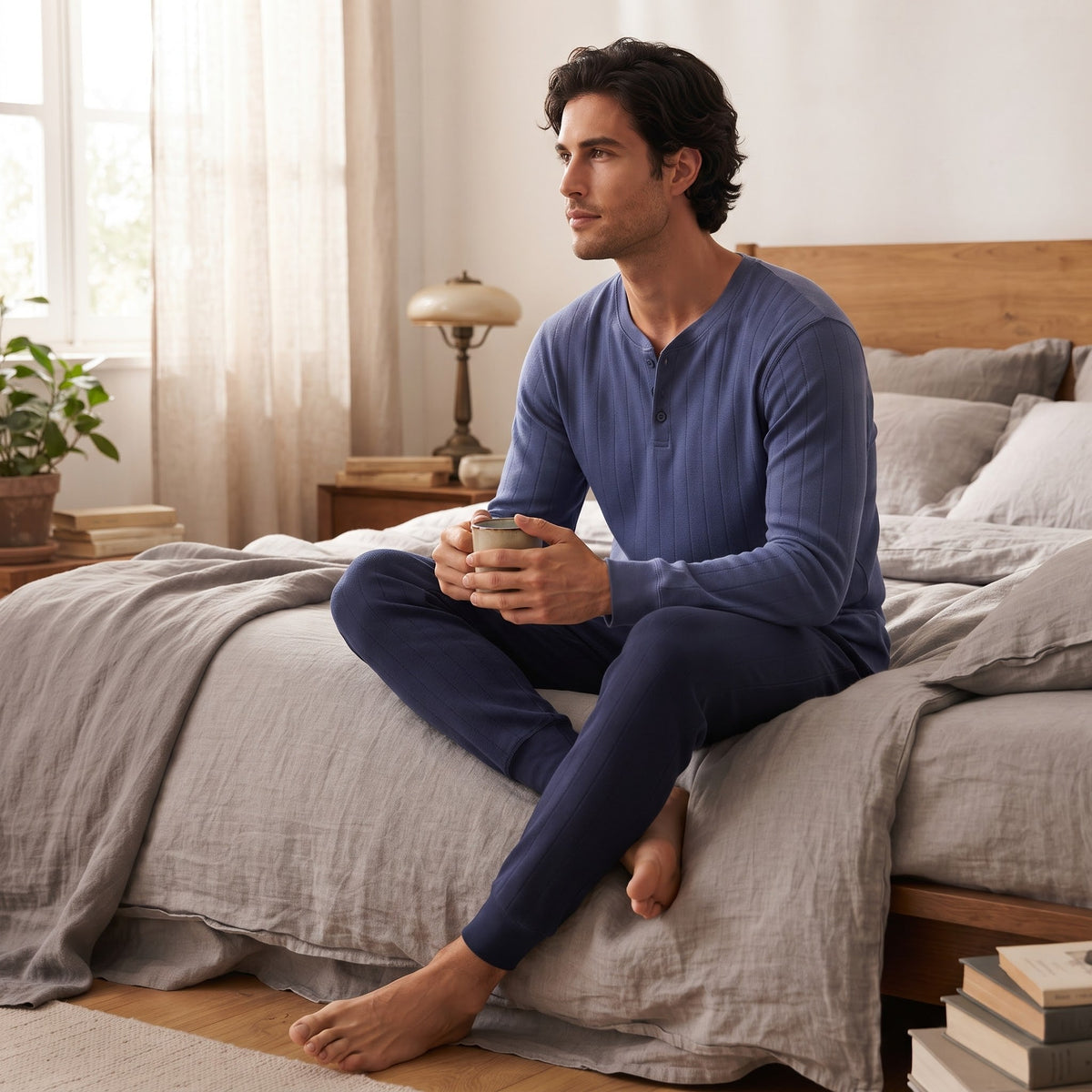 Pigiama Autunno/Inverno Uomo Karel PK1447PLU 52 100% CO - The King Luxury