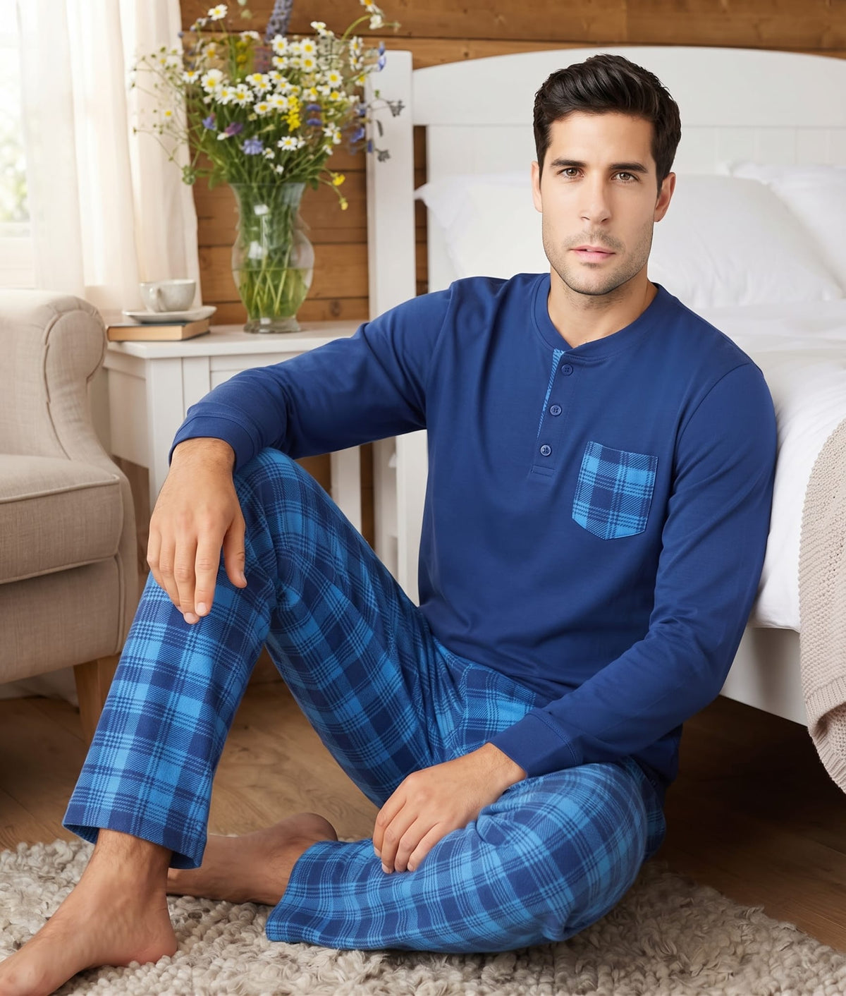 Pigiama Autunno/Inverno Uomo Karel SK1234PLU 50 100% CO - The King Luxury