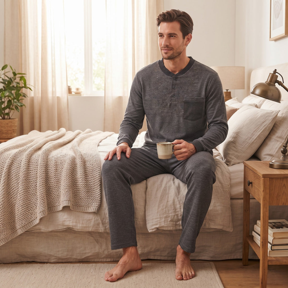 Pigiama Autunno/Inverno Uomo Karel SK1355PLU 50 30% COT 65% POL 5% AF - The King Luxury
